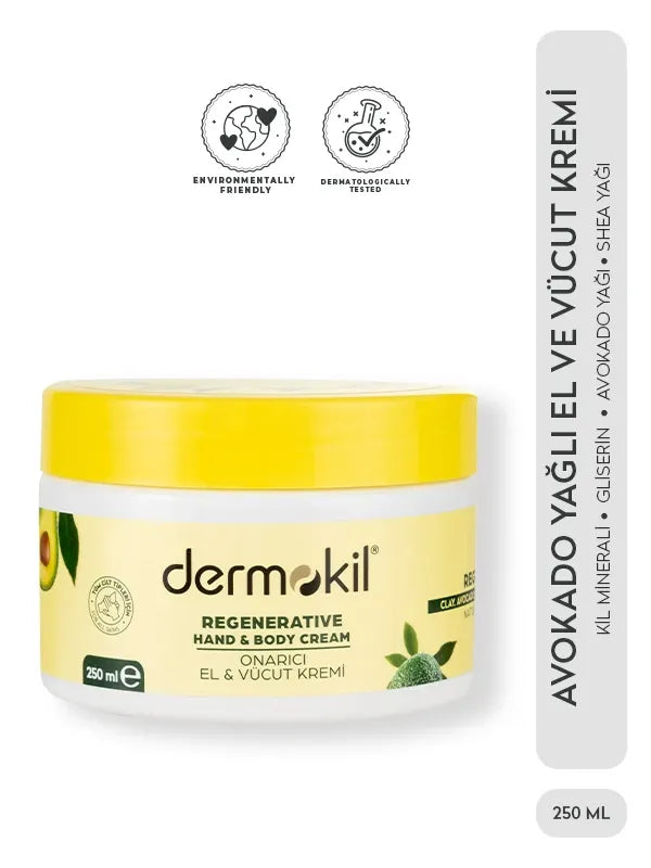 Dermokil Avocado Oil Hand and Body Cream for Deep Moisture 250 ml