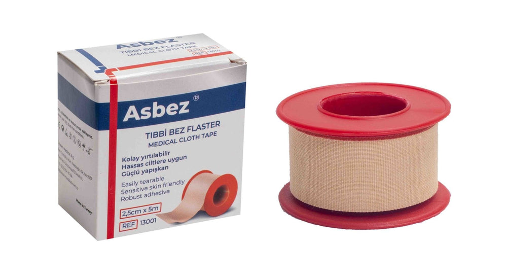 Asbez Fabric Medical Plaster Tape for Secure Dressing 2.5cm x 5m