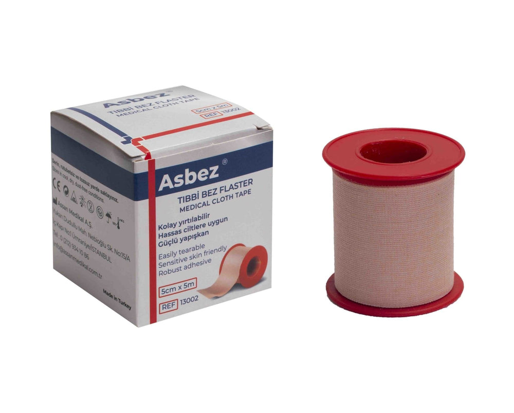 Asbez Cloth Medical Plaster Tape for Secure Dressing 5cm x 5m