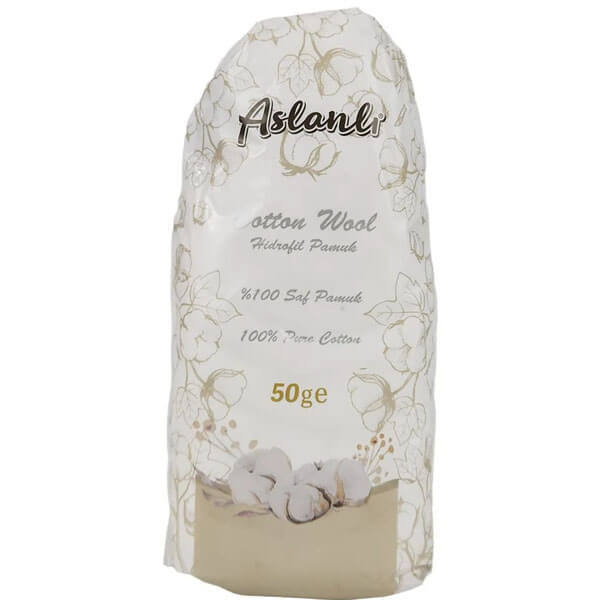 Aslanli Absorbent Cotton Wool for Daily Skin Care 50g