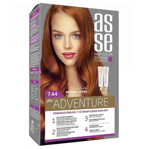 Asse Hair Color System Copper Blonde Hair Dye No: 7.44