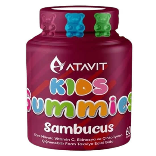 Atavit Kids Sambucus Elderberry Gummies for Children 60 Count