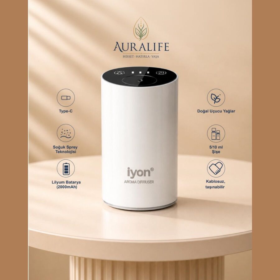 Auralife Ion Mini Diffuser White Portable Air Purifier 1 Unit