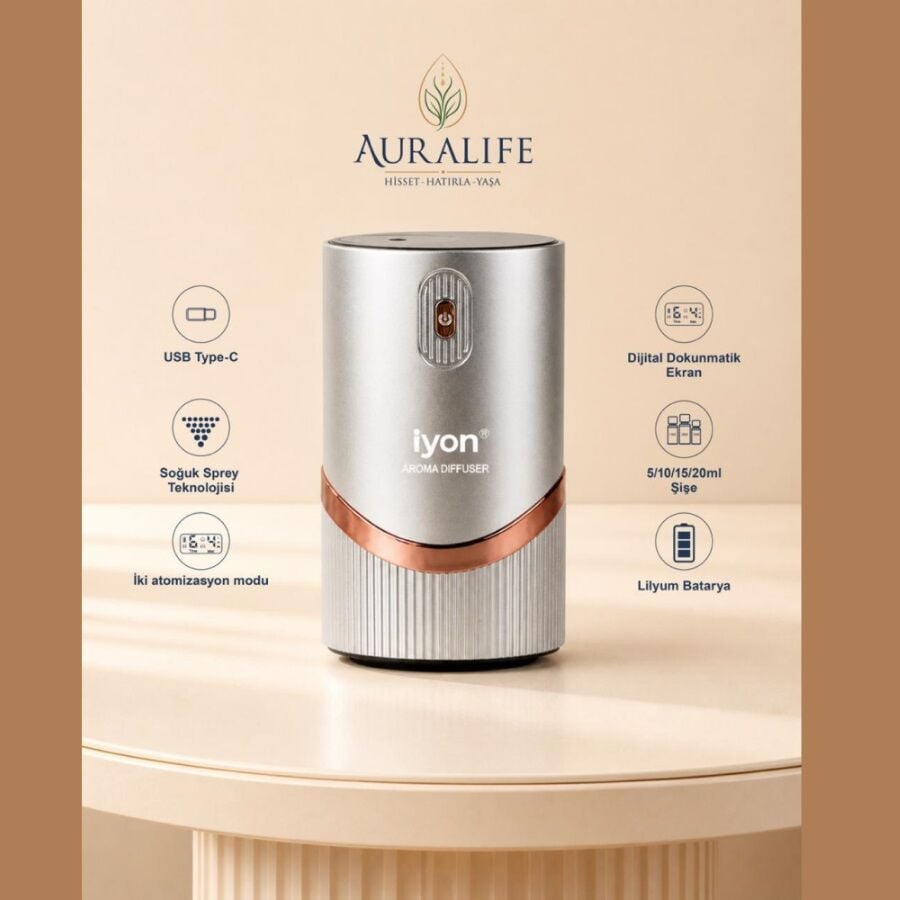 Auralife Ion Mini Diffuser Silver Air Purifying Device