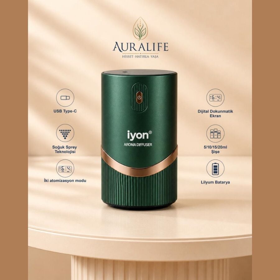 Auralife Ion Mini Diffuser Green Air Purifying Device