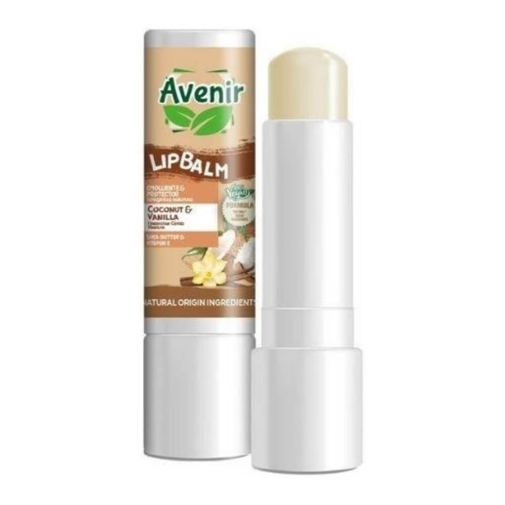 Avenir Vegan Coconut &amp; Vanilla Lip Balm for Dry Lips 5.2g