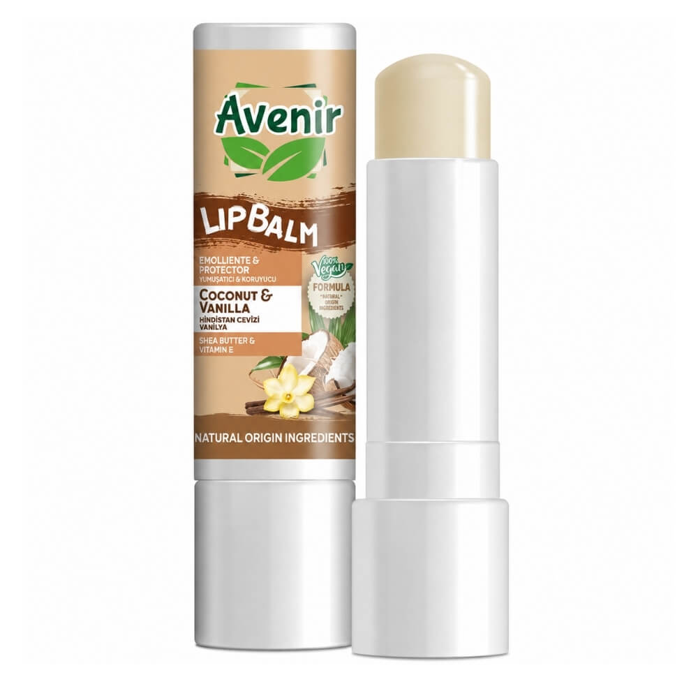 Avenir Vegan Coconut &amp; Vanilla Lip Balm for Dry Lips 5.2g