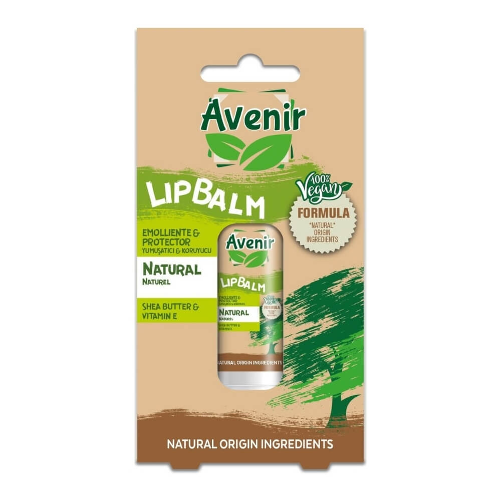 Avenir Vegan Formula Natural Lip Balm for Dry Lips 5.2g