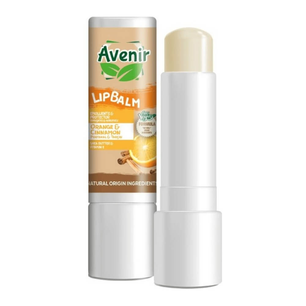 Avenir Vegan Orange &amp; Cinnamon Lip Balm for Dry Lips 5.2g