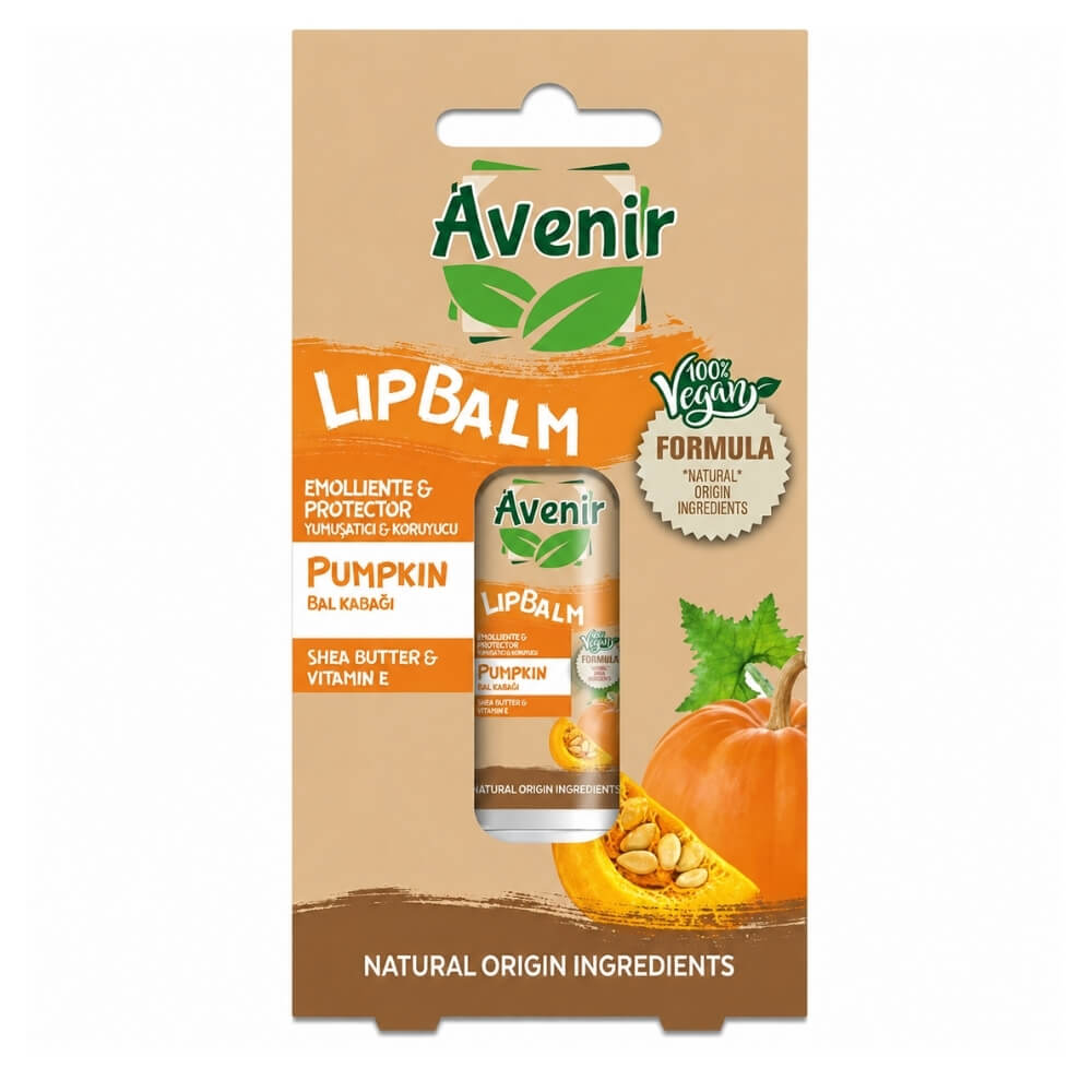 Avenir Vegan Pumpkin Lip Balm Nourishing Daily Care 5.2g