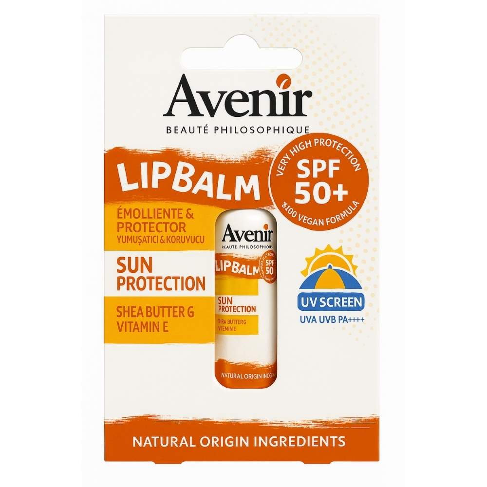 Avenir Vegan Lip Balm SPF 50 Hydrating Sun Protection 5.2g