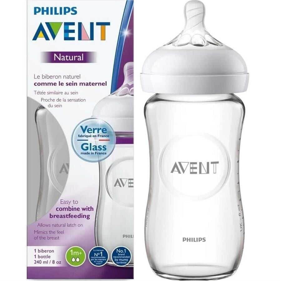 Avent Natural Glass Baby Bottle for Natural Latch 240ml