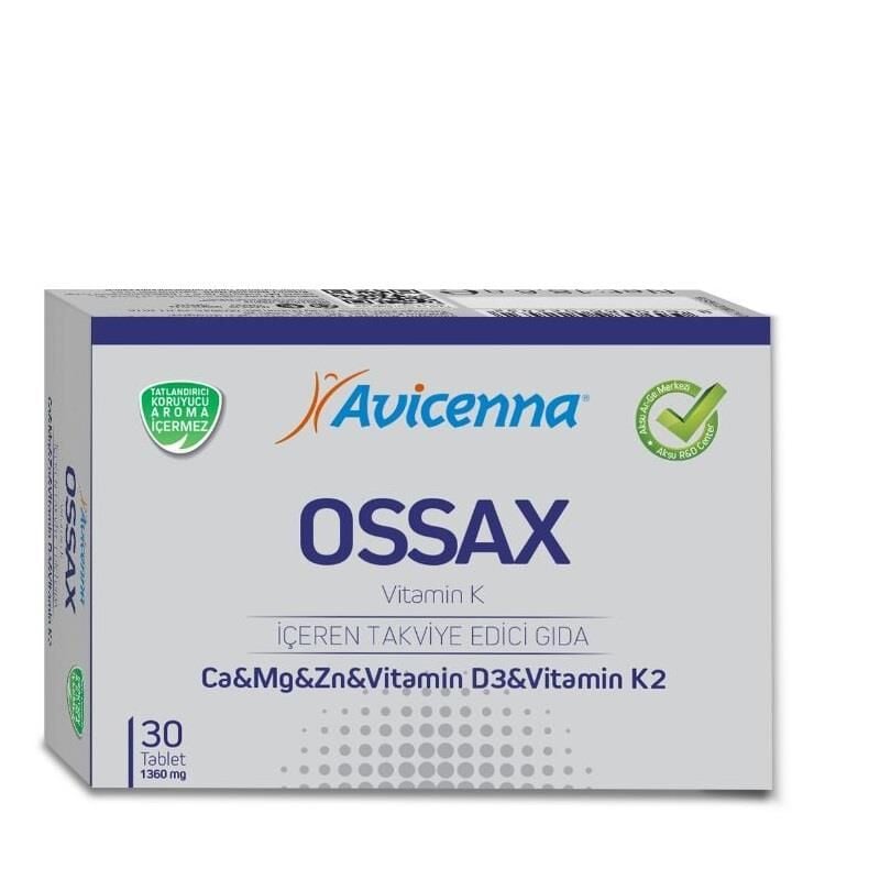Avicenna Ossax Vitamin K Complex with Calcium & D3 30 Tablets