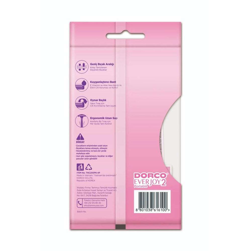 Dorco Everjoy2 Disposable Razors for Smooth Shaving 4 Count