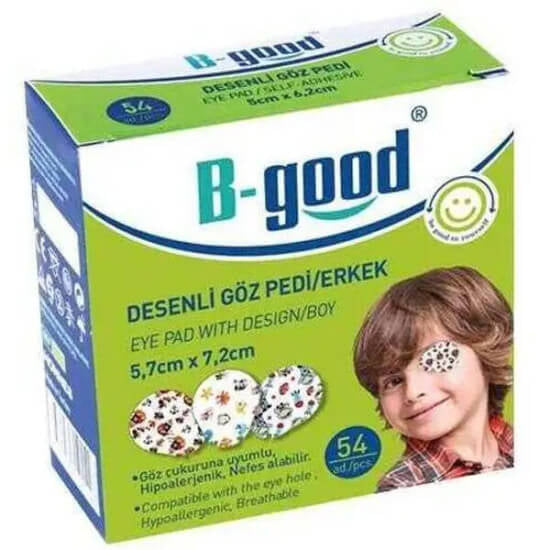 B Good Patterned Boys Eye Patches for Occlusion 54 Count