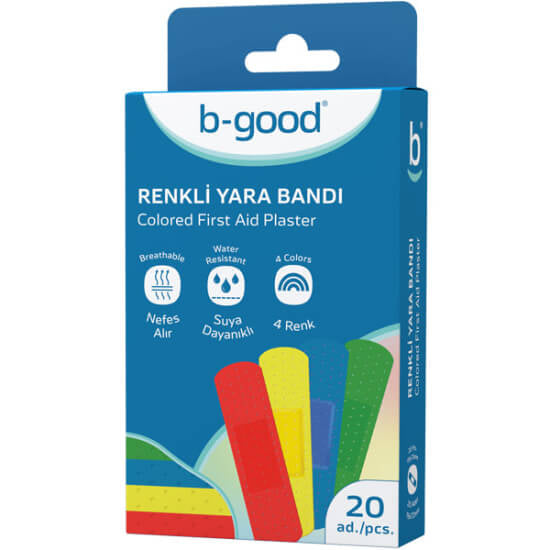 B Good Colorful Adhesive Bandages for Kids & Adults - 20 Count