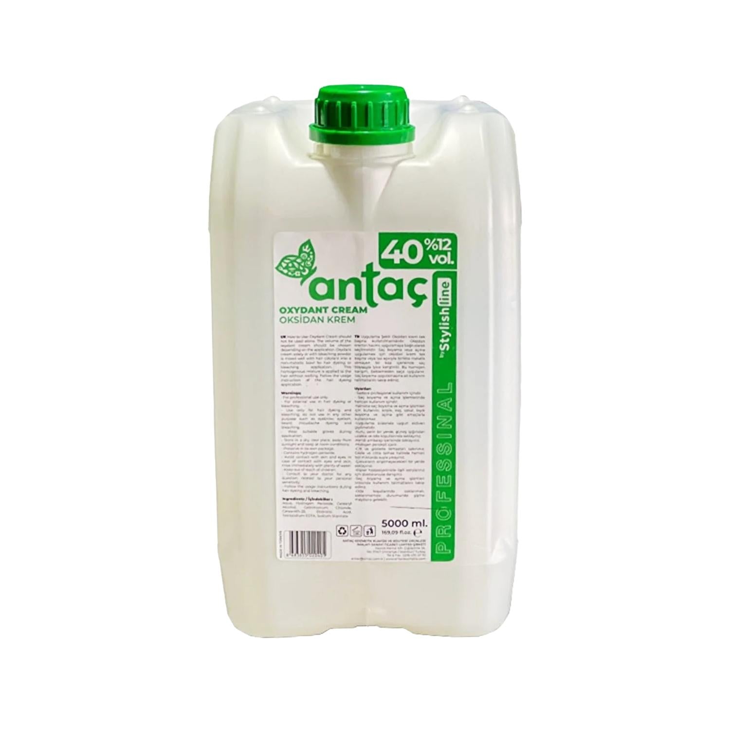 Antaç Line Oksidan Krem 40 Volum %12 5000 ml - Professional Hair Coloring & Bleaching Solution Antaç Line Oksidan Krem 40 Volum %12 - Professional Hair Coloring Solution Oksidan Krem, Antaç Line, 40 Volum %12, Hair coloring product, Oxidant cream for hair, Professional hair care product, Large quantity hair developer, Hair bleaching solution, Professional-grade hair coloring, Salon-quality hair care