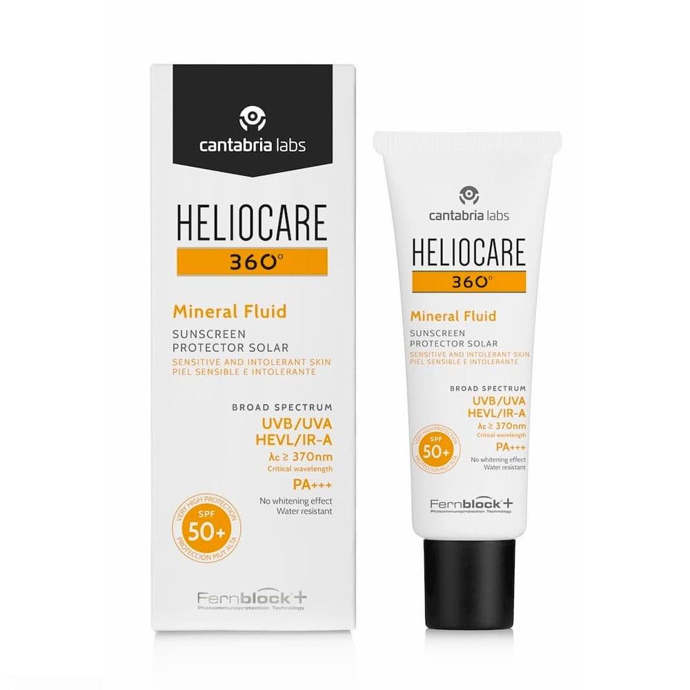 heliocare 360 mineral fluid spf 50 sunscreen product image, sunscreen bottle with SPF 50+ label Heliocare 360 Mineral Fluid SPF 50+ Sunscreen | 50 ml Heliocare 360 Mineral Fluid SPF 50+ Sunscreen heliocare, sunscreen, spf-50, mineral-sunscreen, sensitive-skin, gel-formula, skin-protection, sunscreen-for-children, ai-generated, sun-care