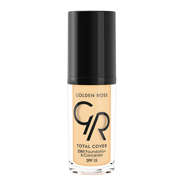 Golden Rose Total Cover 2in1 Foundation & Concealer - Shade 21 | Lightweight Formula - Foundation