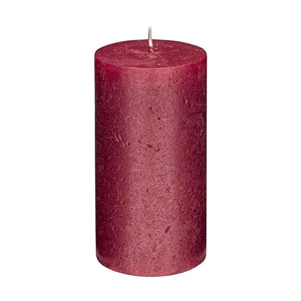 Rubin Licht Rustic Metallic Red Cylindrical Candle - Long-Lasting Ambient Lighting, 60 Hours Burn Time Rubin Licht Rustic Red Candle - 60h Burn Time rustic metallic red candle, long-lasting candle, cylindrical candle, decorative candle, home decor candle, ambient lighting, cozy ambiance, unique decorative piece, 60 hours burn time, Rubin Licht, home decor, candle, metallic red, cylindrical shape, wax candle, dinner table decor, living room decor, bedroom decor