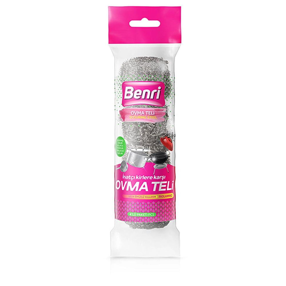 Benri Stainless Steel Scouring Pads 4-Pack