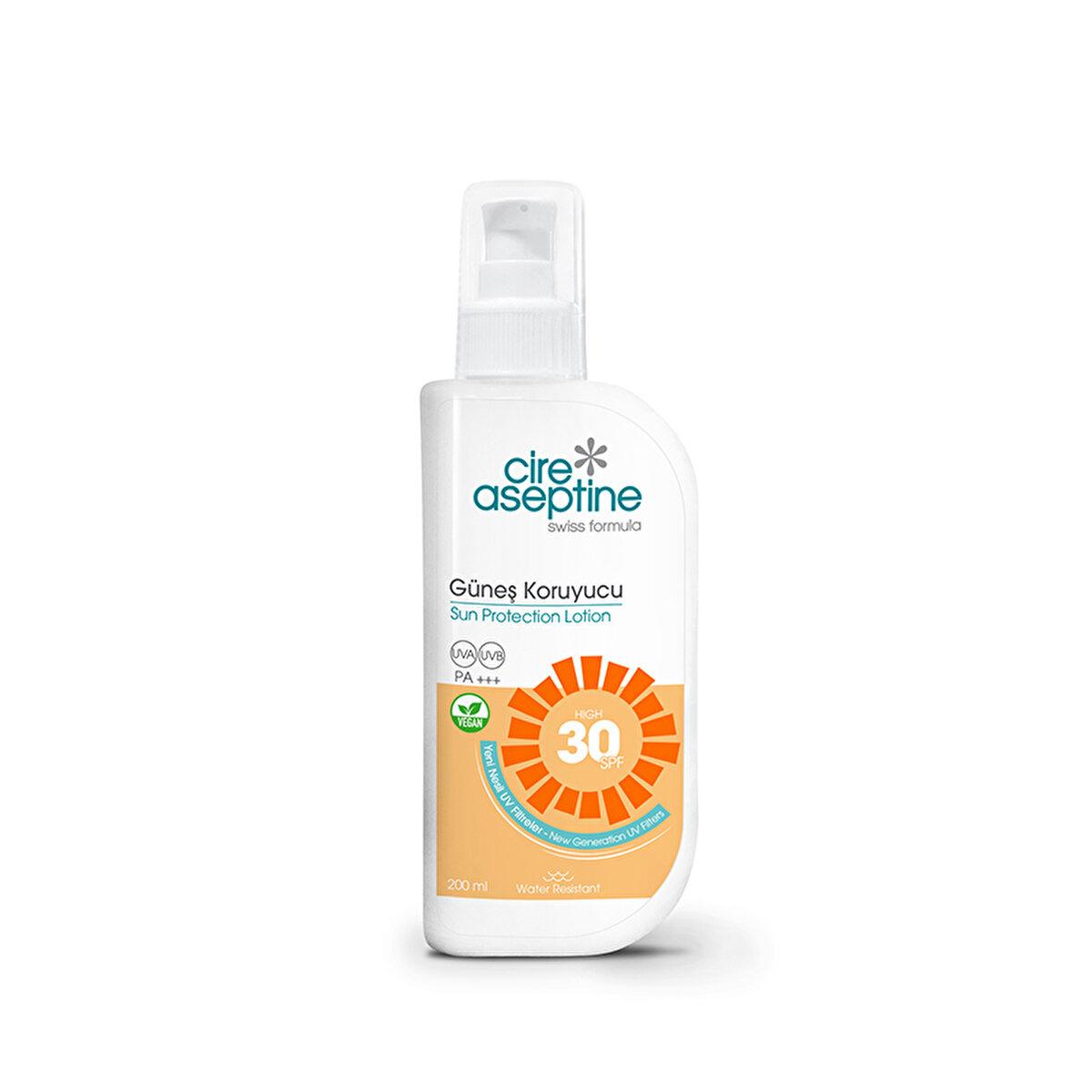 Cire Aseptine 30 SPF Vegan Sunscreen Lotion | Broad Spectrum UVA UVB Protection | Water Resistant & Sensitive Skin Friendly - 200ml/6.76 fl oz Cire Aseptine 30 SPF Vegan Sunscreen: UVA/UVB Protection sunscreen lotion, 30 SPF sunscreen, UVA UVB protection, vegan sunscreen, water resistant sunscreen, sun protection for sensitive skin, broad spectrum sunscreen, sunscreen without octinoxate, PA+++ sunscreen, sunscreen for face and body, sun protection, UVA protection, UVB protection, vegan, water resistant, sen