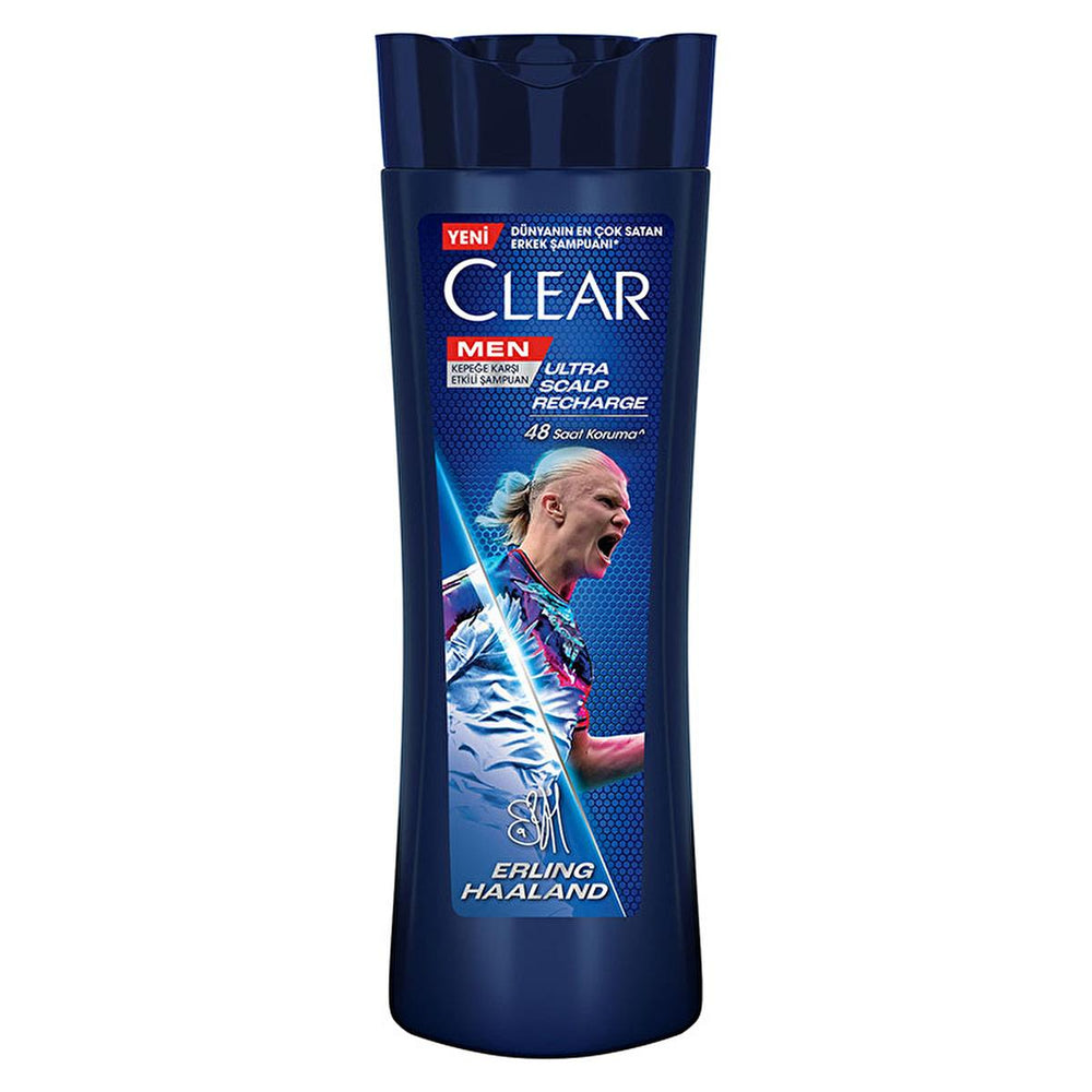 Clear Men Erling Haaland Lemon Shampoo: 48-Hour Dandruff Protection for Oily Scalp - Scalp Recharge & Refreshing Sensation Clear Men Erling Haaland Shampoo: Dandruff Protection & Oily Scalp Clear Men shampoo, anti-dandruff shampoo, men's shampoo, scalp recharge shampoo, lemon shampoo, Erling Haaland shampoo, shampoo for oily scalp, 48 hour dandruff protection, hair care, men's grooming, scalp health, dandruff control, refreshing shampoo, invigorating shampoo, hair cleanser, lemon extract, menthol, piroctone