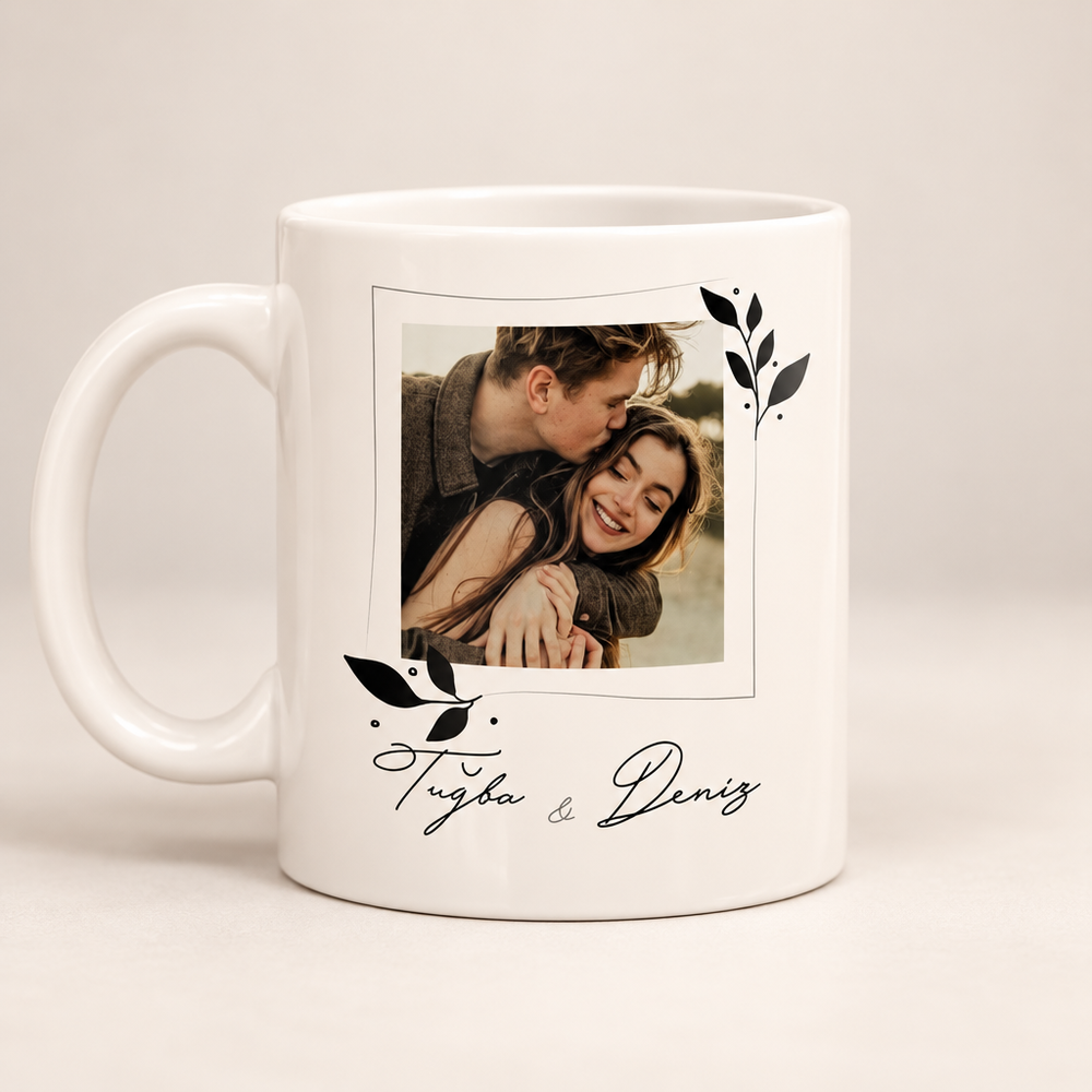 Custom Photo and Name Printed Porcelain Coffee Mug Gift