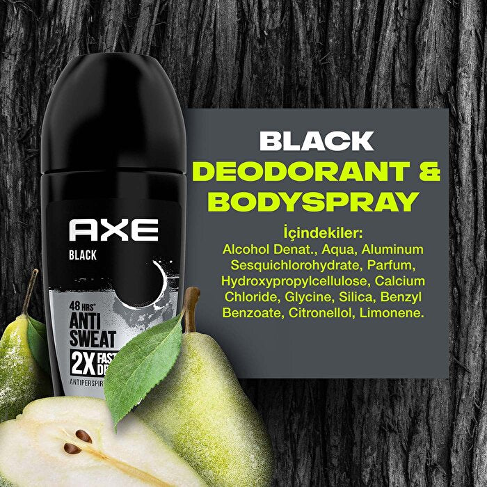 Axe Black Roll On Deodorant - 48 Hour Protection | 1.7oz