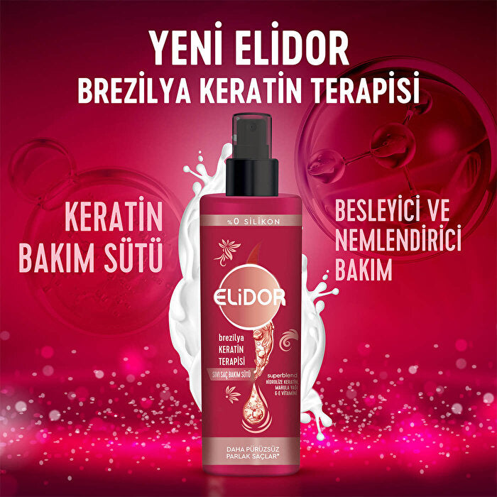 Elidor Brazilian Keratin Therapy Hair Care Lotion 200ml - Silky Smooth - view 3