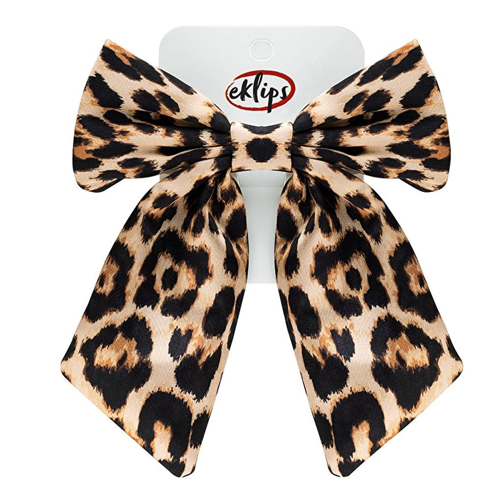 Eklips Automatic Bow Hair Clip Leopard Print
