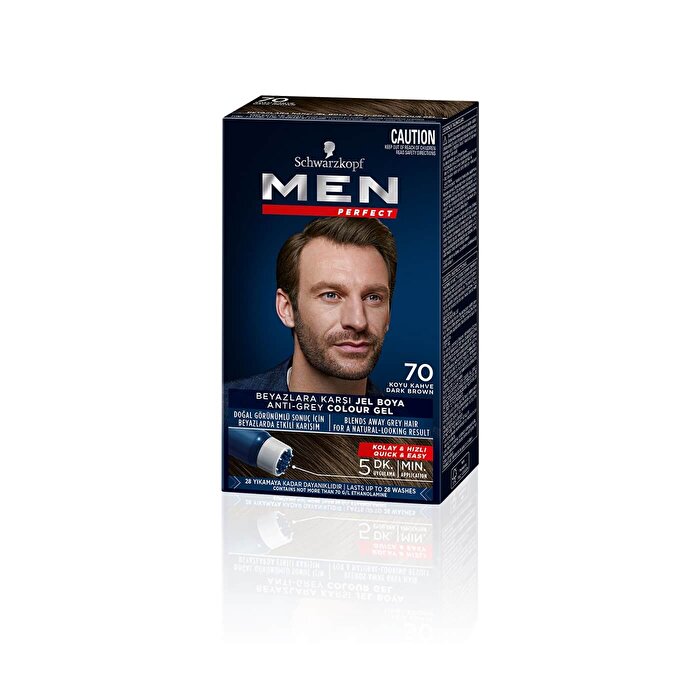 Men Perfect Hair Color 70 - Dark Brown | Natural Look | Fast Application - Hair Dye