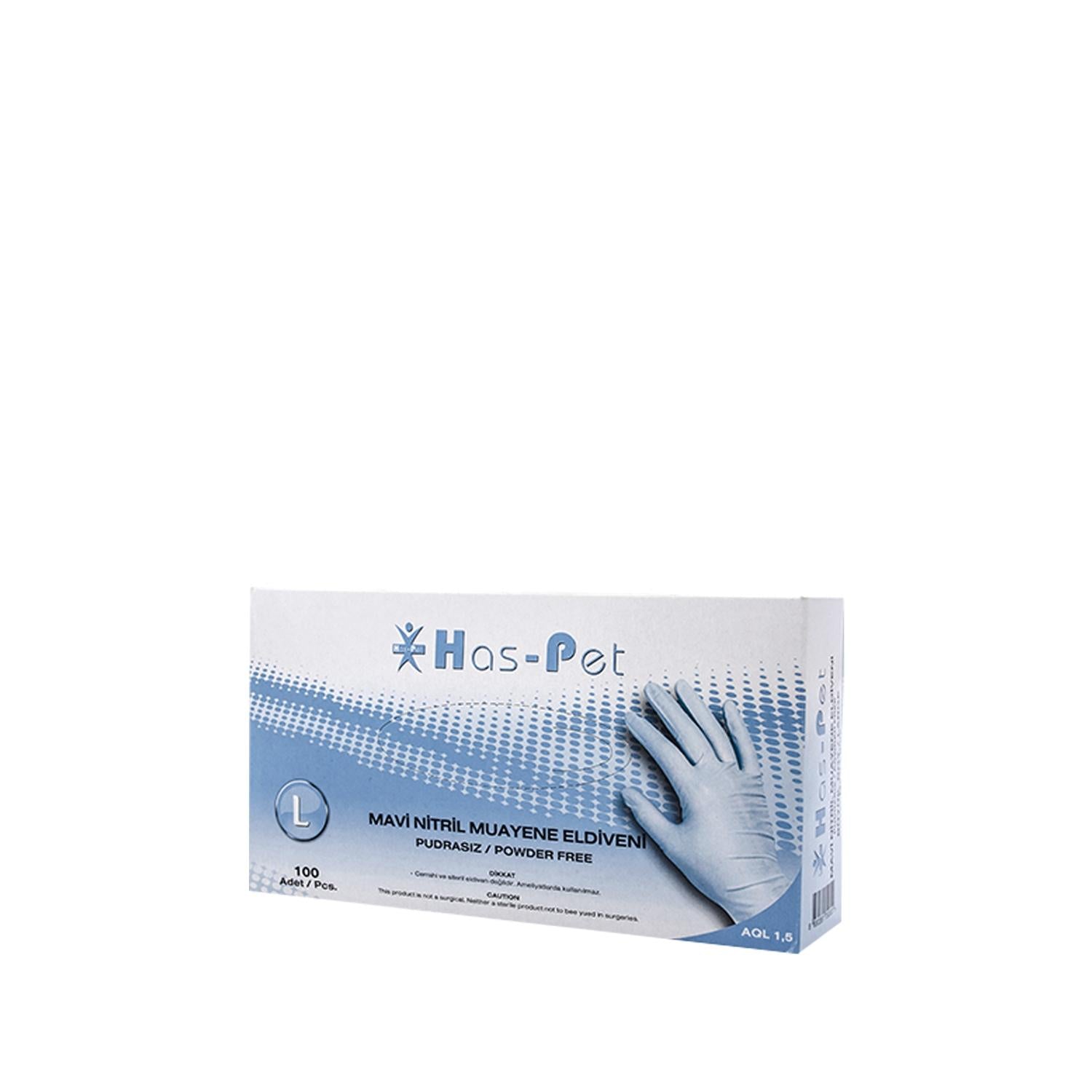 Has-Pet Nitrile Examination Gloves Blue Large 100 Count - Latex-Free, Chemical Resistant Medical Gloves Has-Pet Nitrile Exam Gloves Blue Large 100ct Nitrile examination gloves, Blue examination gloves, Large size gloves, Disposable gloves, Medical gloves, Latex-free gloves, Chemical resistant gloves, Medical supplies, Healthcare products, Protective gear