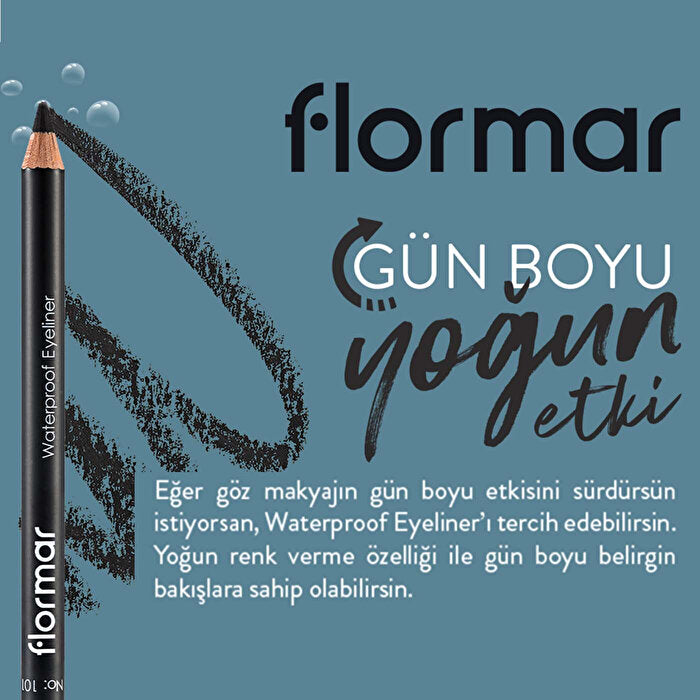 Flormar Waterproof Matte Eyeliner 101 Black Ice - Intense Pigment - view 3