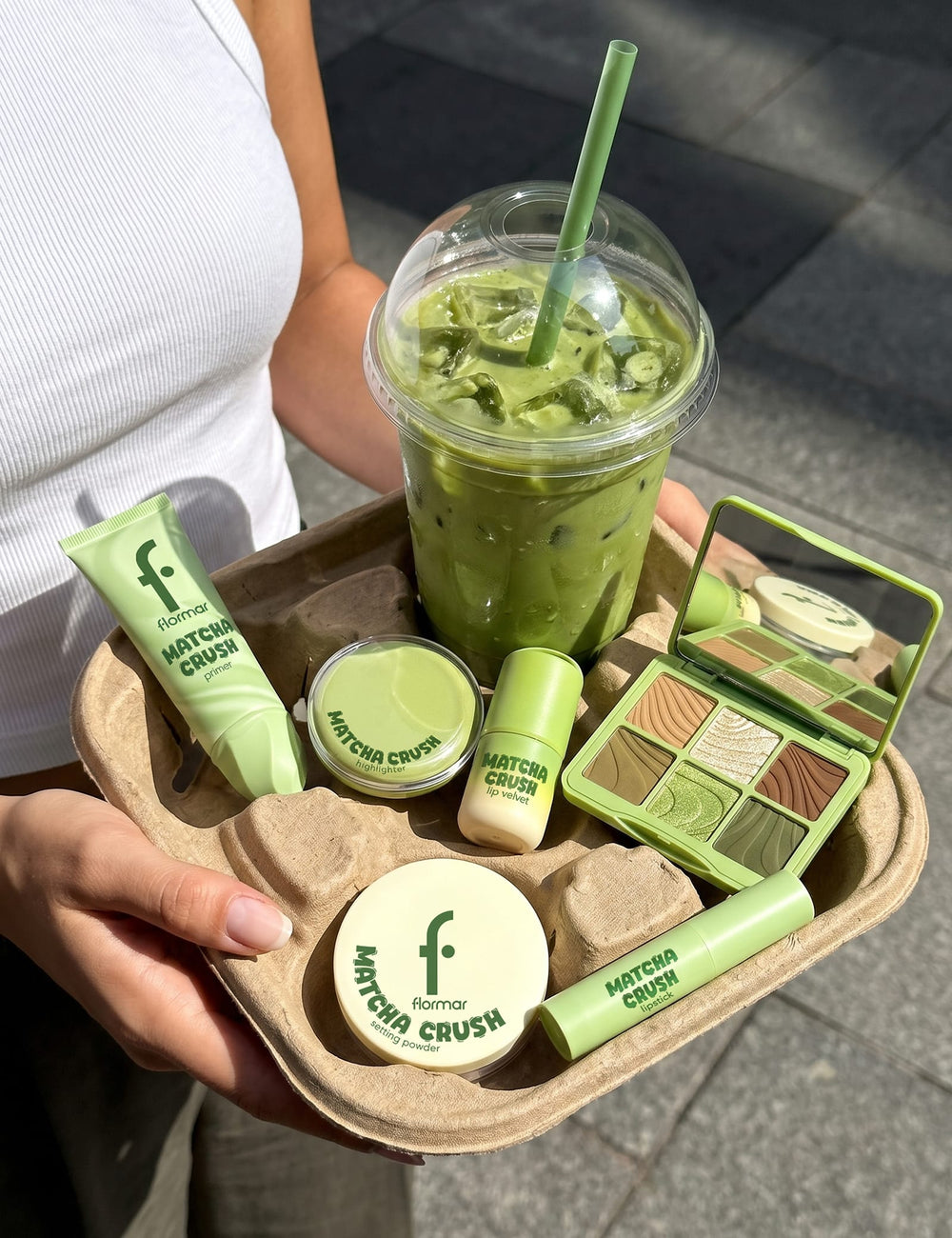 Flormar Matcha Doughnut Creamy Powder Highlighter, Soft Satin Finish, 9.6 g