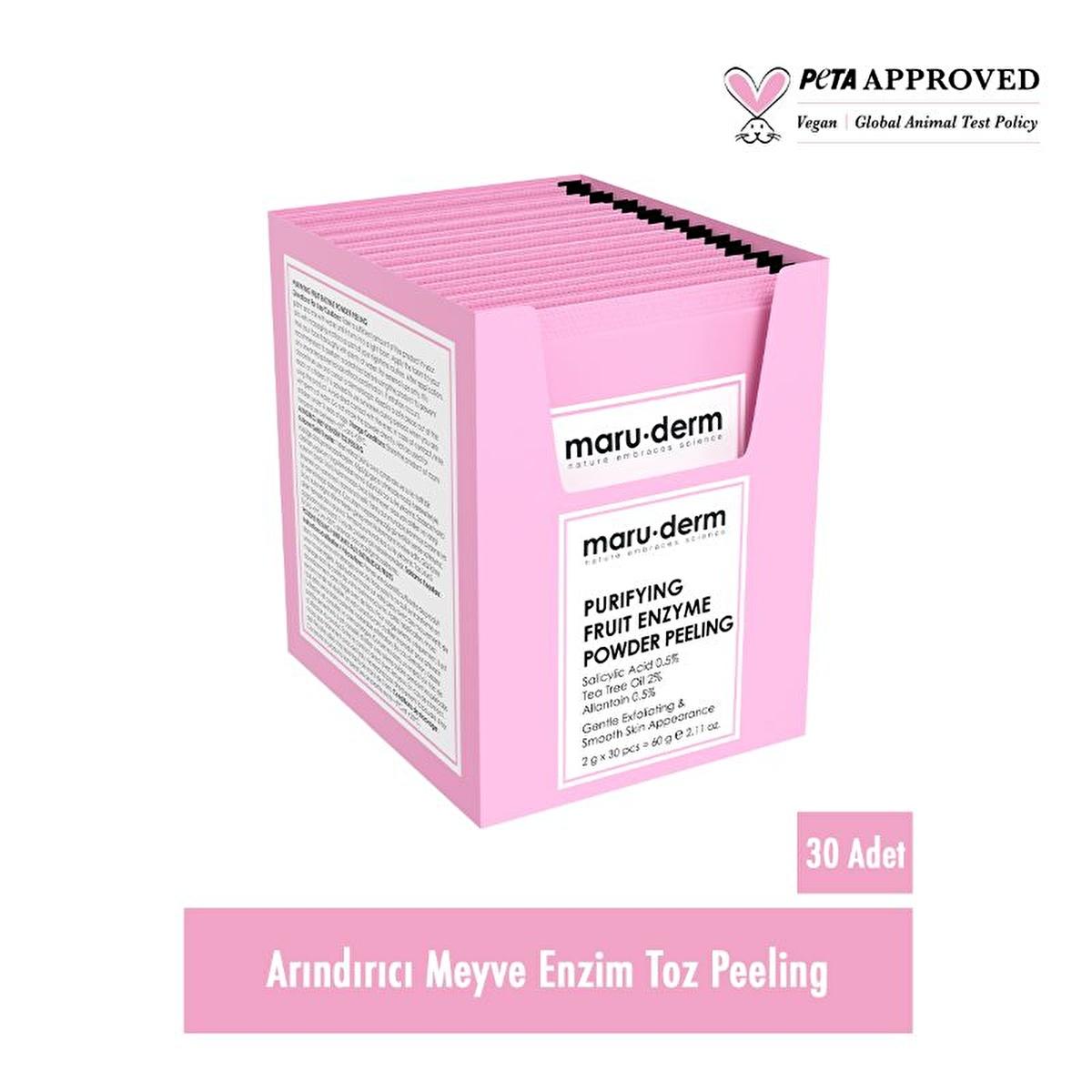 maruderm exfoliating powder peel packaging, close-up of maruderm powder peel application, maruderm treatment before and after, ingredients of maruderm exfoliating powder peel Maruderm Exfoliating Powder Peel - Gentle Exfoliation with Salicylic Acid and Tea Tree Oil | For Acne-Prone Skin | 2 g x 30 Packs Maruderm Exfoliating Powder Peel | 60 Treatment Packs maruderm, exfoliating-peel, skin-care, acne-treatment, gentle-exfoliation, tea-tree-oil, salicylic-acid, skincare-enthusiasts, teenagers-skin-care, ai-ge