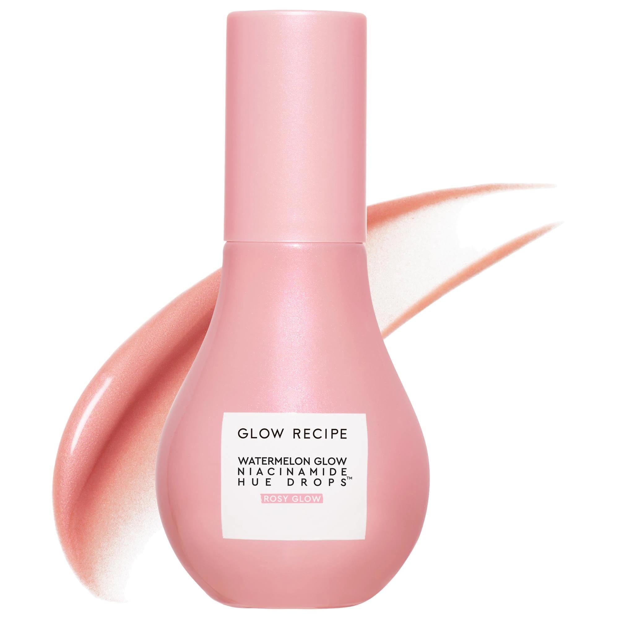 Glossier Watermelon Glow Niacinamide Hue Drops Serum - Brightening &amp; Hydrating Niacinamide Serum for Uneven Skin Tone Glossier Niacinamide Serum for Uneven Skin Tone niacinamide serum, skincare for uneven tone, hydrating serum, brightening serum, clean skincare products, glossier, watermelon glow, niacinamide hue drops serum, serum for dry skin, serum for oily skin, skincare for dullness, cruelty-free skincare, natural glow serum