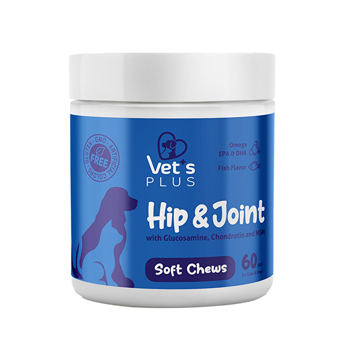 Vet's Plus Joint Support Supplement for Cats and Dogs - Glucosamine, Chondroitin, Non-GMO, Gluten-Free Chewable Tablets Vet's Plus Joint Support Supplement for Cats & Dogs - 60 Chewable Tablets joint support supplement for cats and dogs, glucosamine for pets, non-GMO pet supplement, gluten-free pet supplement, chewable tablets for pets, pet joint health, natural pet supplements, joint pain relief for pets, pet care products