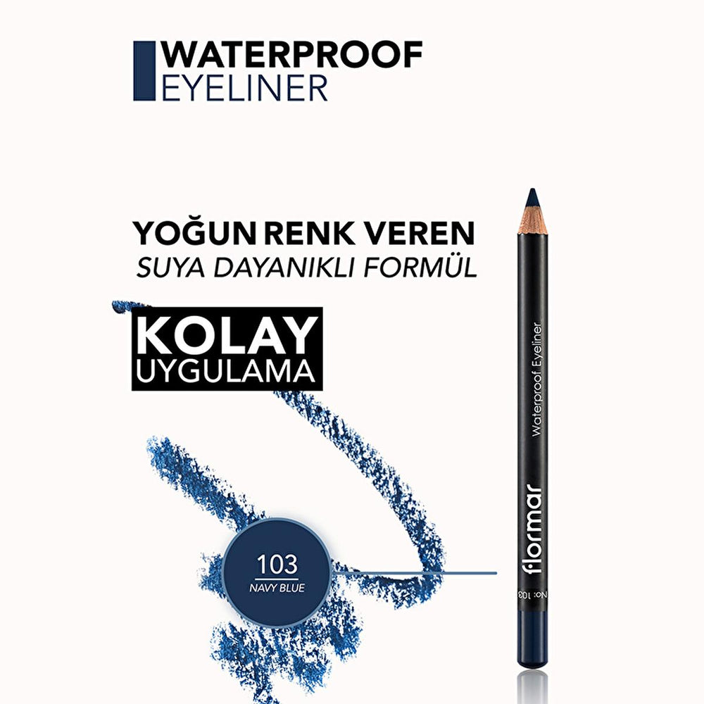 Flormar Waterproof Mat Eyeliner - Intense Pigment, Long-Lasting, Smudge-Proof - Navy Blue - view 4