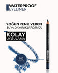 Flormar Waterproof Mat Eyeliner - Intense Pigment, Long-Lasting, Smudge-Proof - Navy Blue Flormar Waterproof Mat Eyeliner - Long-Lasting & Intense waterproof eyeliner, mat göz kalemi, suya dayanıklı eyeliner, yoğun pigmentli eyeliner, Flormar eyeliner, beauty, cosmetics, makeup, long-lasting eyeliner, smudge-proof eyeliner, matte finish eyeliner, intense pigment eyeliner