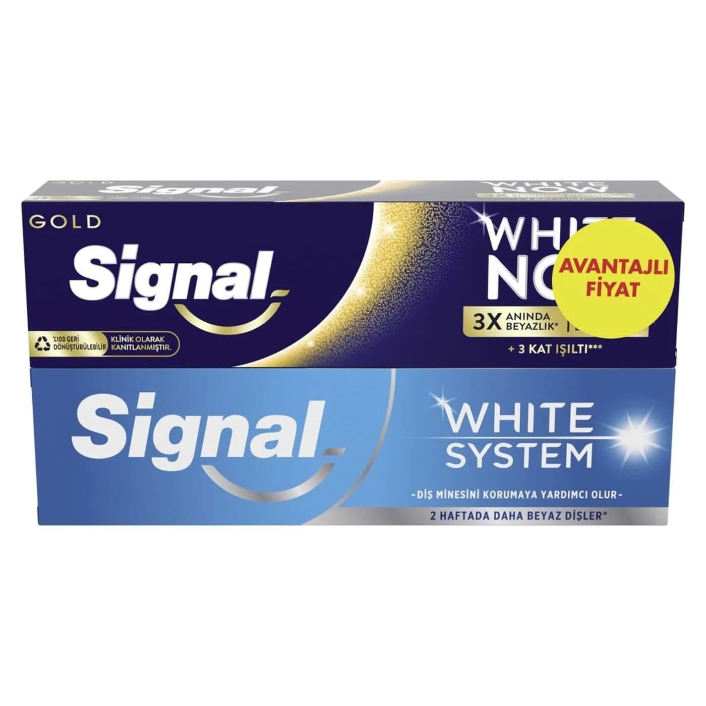 Signal White Now Gold &amp; White System Toothpaste Duo 2x75 ml