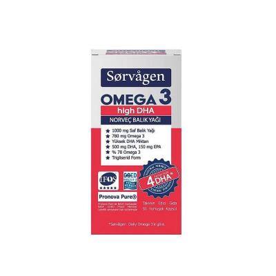 Sorvagen Omega-3 Dietary Supplement - High DHA Norwegian Fish Oil Softgel Capsules for Heart Health - Vitamin & Supplement