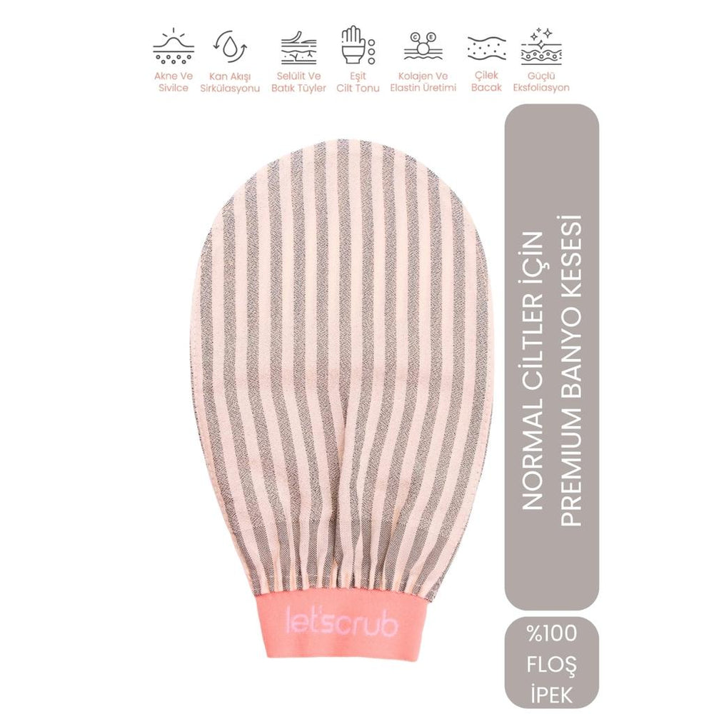 Let'scrub Premium Zebra Gri Banyo Kesesi