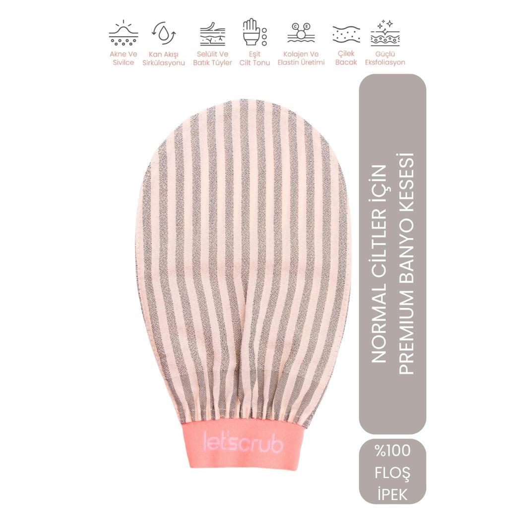 Let'scrub Premium Zebra Gri Banyo Kesesi