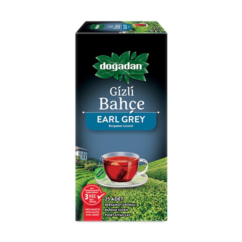 Doğadan Earl Grey Tea - 25 Tea Bags | Aromatic Black Tea with Bergamot Flavor - Food & Candy