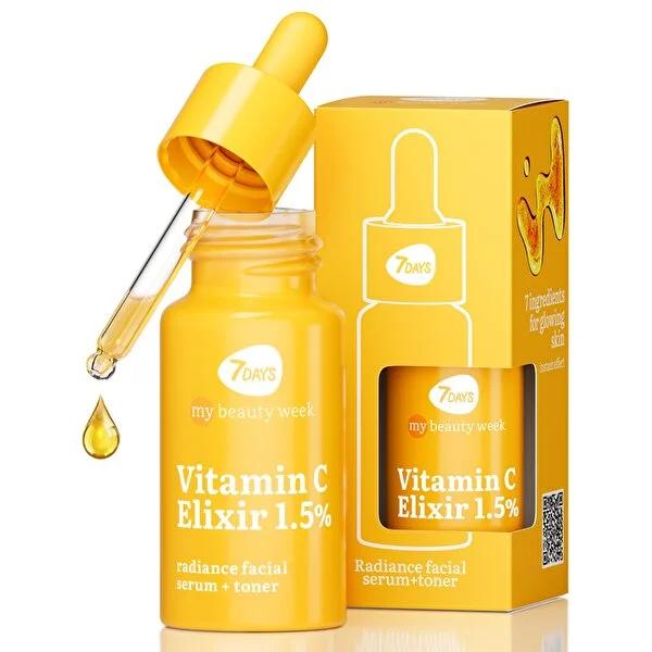 7Days Vitamin C Serum Toner - Brightening & Hydrating Face Serum with Citrus Complex for Radiant, Even Skin Tone - 0.68 fl oz 7Days Vitamin C Serum Toner - Brighten & Hydrate Your Skin Vitamin C Serum Toner, Brightening Toner, Hydrating Face Serum, Antioxidant Skin Care, Citrus Complex Toner, Radiance Boosting Serum, Vitamin C Elixir, Facial Serum, Skin Brightening, Vitamin C, Serum, Toner, Hydrating, Brightening, Antioxidant, Citrus Complex, Radiance, Skin Care, Face, Beauty, Lightweight, Fast Absorbing, E