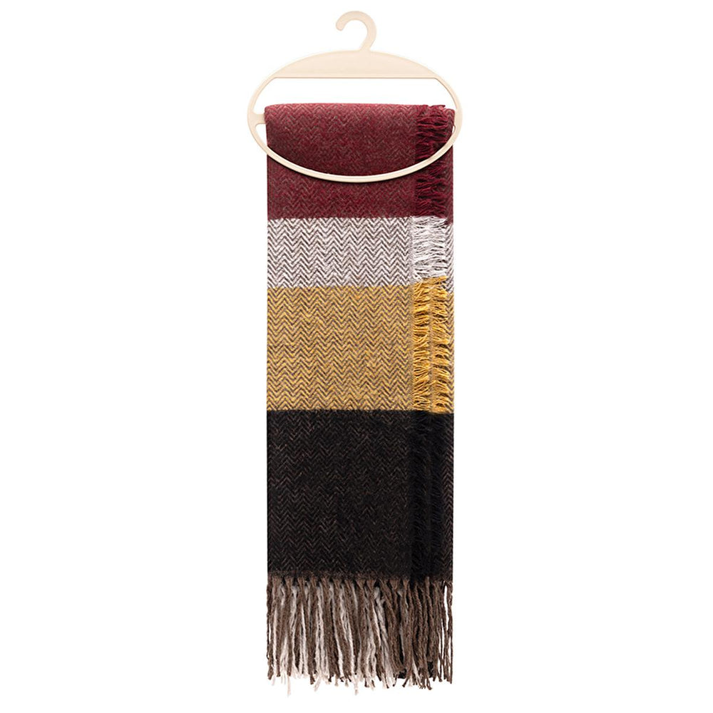 Eklips Burgundy and Black Scarf for Stylish Warmth - Soft, Versatile Winter Accessory