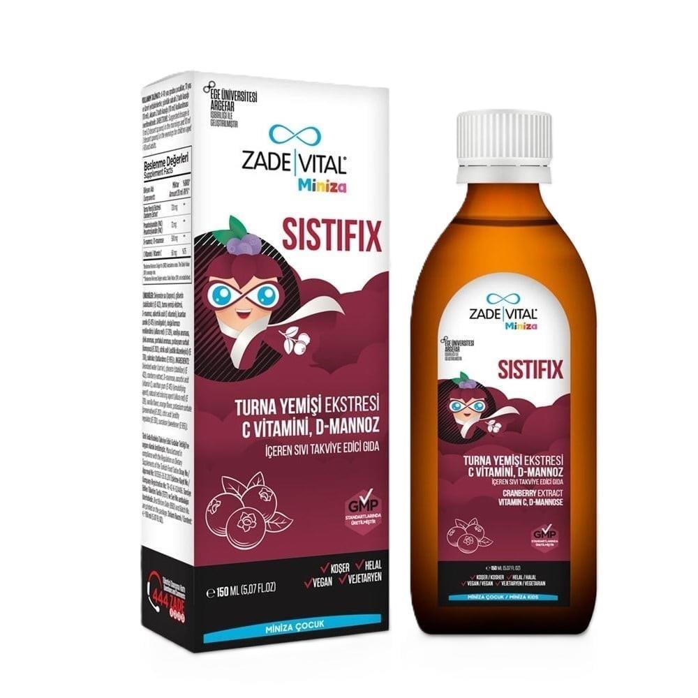 Zade Vital Miniza Sistifix Dietary Supplement Liquid - 5.07 fl oz - Cranberry Extract for Urinary Tract Health Zade Vital Miniza Sistifix Liquid Supplement for Urinary Tract Health dietary supplement, cranberry extract, urinary tract health, liquid supplement, Vitamin C, D-mannose, UTI prevention, natural remedy, health supplement, women's health, men's health, urinary health, cranberry supplement, immune system support