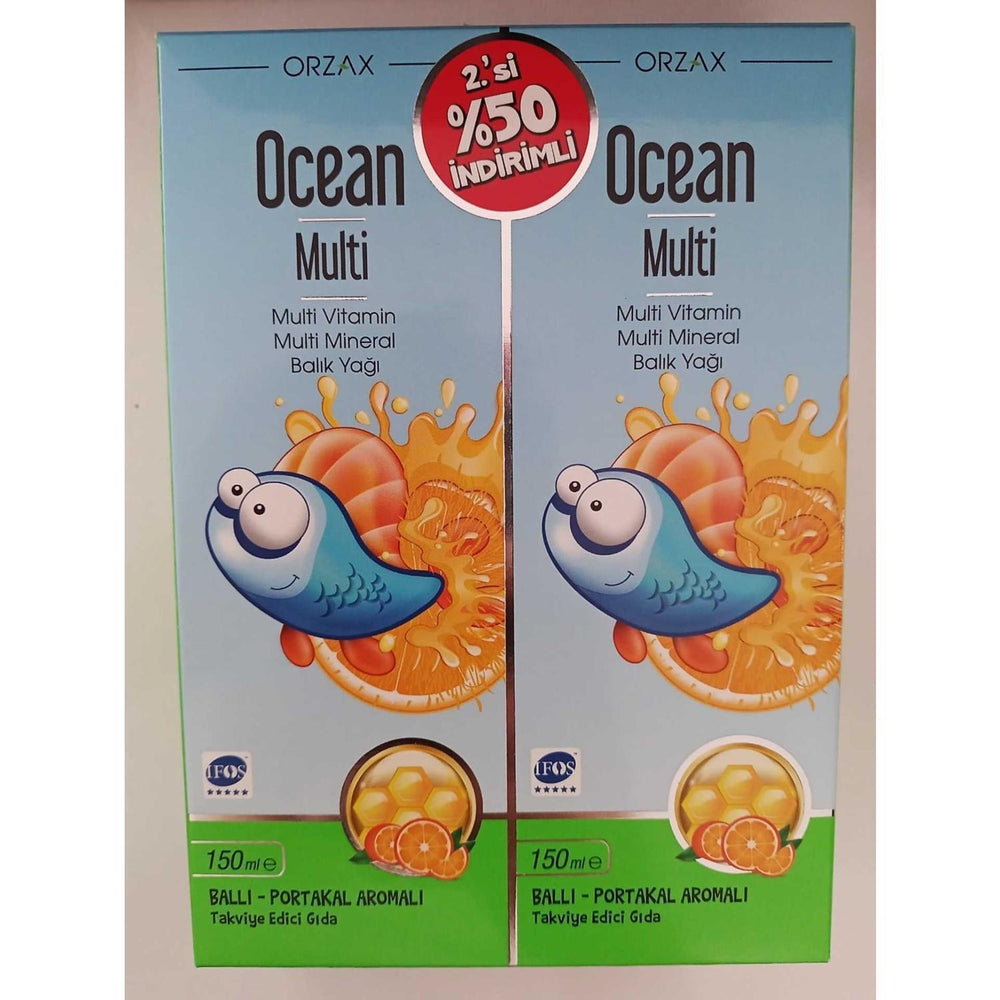 Ocean Multi Vitamin Syrup for Kids and Adults - Honey & Orange Flavored Dietary Supplement with Omega-3 - image 2
