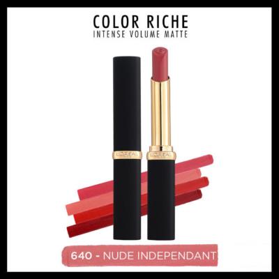 Loreal Paris Color Riche Intense Volume Matte Lipstick - 640 Nude Independant, Long Lasting Hydrating Matte Finish Lip Color Loreal Paris Color Riche Matte Lipstick - Hydrating & Long Lasting Loreal Paris Color Riche, Matte Lipstick, Nude Lipstick, Hyaluronic Acid Lip Care, Long Lasting Lip Color, Lip Care, Cosmetics, Makeup, Beauty Products, Hydrating Lipstick, Matte Finish Lipstick, Nude Shade, Lip Moisturizer